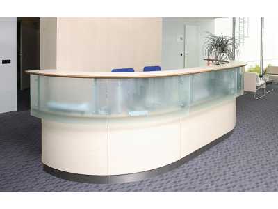 Salvo Reception Desk Range - Glass Fronted Upper Units Birch